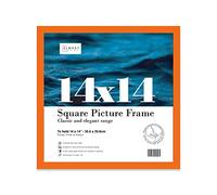 Almost Frameless 14x14 Orange Picture Frame 14"x14"(35.6x35.6cm) Poster, Photo, Artwork, or Print. Thin Edge Slim Frame Portrait and Landscape Display with Wall Hooks