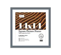 Almost Frameless 14x14 Picture Frame, Display Pictures 13x13 With Mat or 14x14 Without Mat, Wall Hanging Photo Frame, Grey, 1 Pack