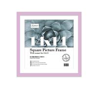 Almost Frameless 14x14 Picture Frame, Display Pictures 13x13 With Mat or 14x14 Without Mat, Wall Hanging Photo Frame, Lilac, 1 Pack