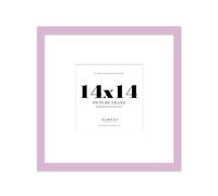 Almost Frameless 14x14 Square Picture Frame, Display Pictures 11x11 With Mat or 14x14 Without Mat, Wall Hanging & Free Standing Photo Frame, Lilac, 1 Pack