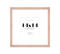 Almost Frameless 14x14 Square Picture Frame, Display Pictures 11x11 With Mat or 14x14 Without Mat, Wall Hanging & Free Standing Photo Frame, Bronze, 1 Pack