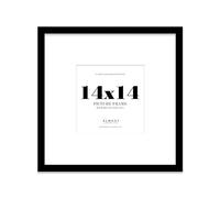 Almost Frameless 14x14 Square Picture Frame, Display Pictures 11x11 With Mat or 14x14 Without Mat, Wall Hanging & Free Standing Photo Frame, Black, 1 Pack