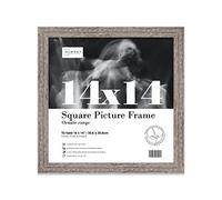 Almost Frameless 14x14 Walnut Ornate Picture Frame 14"x14"(35.6x35.6cm) Poster, Photo, Artwork, or Print. Elegant Style Portrait and Landscape Display with Wall Hooks