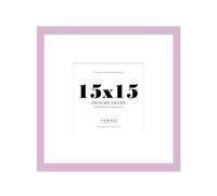Almost Frameless 15x15 Square Picture Frame, Display Pictures 12x12 With Mat or 15x15 Without Mat, Wall Hanging & Free Standing Photo Frame, Lilac, 1 Pack