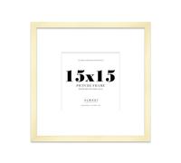 Almost Frameless 15x15 Square Picture Frame, Display Pictures 12x12 With Mat or 15x15 Without Mat, Wall Hanging & Free Standing Photo Frame, Gold, 1 Pack