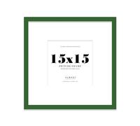 Almost Frameless 15x15 Square Picture Frame, Display Pictures 12x12 With Mat or 15x15 Without Mat, Wall Hanging & Free Standing Photo Frame, Green, 1 Pack