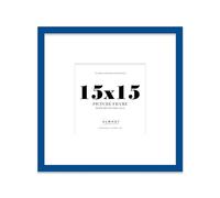 Almost Frameless 15x15 Square Picture Frame, Display Pictures 12x12 With Mat or 15x15 Without Mat, Wall Hanging & Free Standing Photo Frame, Blue, 1 Pack