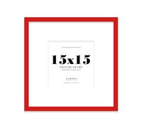 Almost Frameless 15x15 Square Picture Frame, Display Pictures 12x12 With Mat or 15x15 Without Mat, Wall Hanging & Free Standing Photo Frame, Red, 1 Pack
