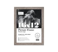 Almost Frameless 16x12 Walnut Ornate Picture Frame 16"x12"(40.6x30.5cm) Poster, Photo, Artwork, or Print. Opulent Style Portrait and Landscape Display with Wall Hooks