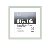 Almost Frameless 16x16 Picture Frame, Display Pictures 14x14 With Mat or 16x16 Without Mat, Wall Hanging Photo Frame, Mint, 1 Pack