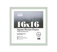 Almost Frameless 16x16 Picture Frame, Display Pictures 15x15 With Mat or 16x16 Without Mat, Wall Hanging Photo Frame, Mint, 1 Pack