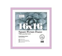 Almost Frameless 16x16 Picture Frame, Display Pictures 15x15 With Mat or 16x16 Without Mat, Wall Hanging Photo Frame, Lilac, 1 Pack
