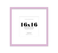 Almost Frameless 16x16 Square Picture Frame, Display Pictures 13x13 With Mat or 16x16 Without Mat, Wall Hanging & Free Standing Photo Frame, Lilac, 1 Pack