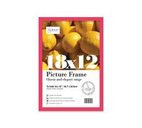 Almost Frameless 18x12 Bright Pink Picture Frame 18"x12"(45.7x30.5cm) Poster, Photo, Artwork, or Print. Thin Edge Slim Frame Portrait and Landscape Display with Wall Hooks