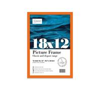 Almost Frameless 18x12 Orange Picture Frame 18"x12"(45.7x30.5cm) Poster, Photo, Artwork, or Print. Thin Edge Slim Frame Portrait and Landscape Display with Wall Hooks