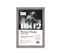 Almost Frameless 18x12 Walnut Ornate Picture Frame 18"x12"(45.7x30.5cm) Poster, Photo, Artwork, or Print. Elegant Style Portrait and Landscape Display with Wall Hooks