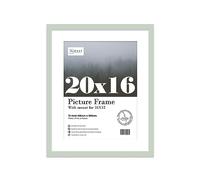 Almost Frameless 20x16 Mint Picture Frame With Mount for 16x12 Print, Poster or Photo Poster, Photo, Artwork, or Print. Thin Edge Slim Frame Portrait and Landscape Display with Wall Hooks