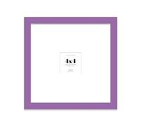 Almost Frameless 4x4 Square Picture Frame, Display Pictures 1x1 With Mat or 4x4 Without Mat, Wall Hanging & Free Standing Photo Frame, Purple, 1 Pack