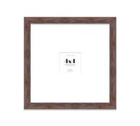 Almost Frameless 4x4 Square Picture Frame, Display Pictures 1x1 With Mat or 4x4 Without Mat, Wall Hanging & Free Standing Photo Frame, Walnut, 1 Pack