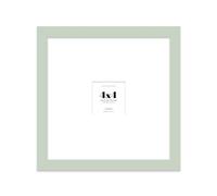 Almost Frameless 4x4 Square Picture Frame, Display Pictures 1x1 With Mat or 4x4 Without Mat, Wall Hanging & Free Standing Photo Frame, Mint Green, 1 Pack
