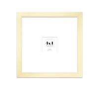 Almost Frameless 4x4 Square Picture Frame, Display Pictures 1x1 With Mat or 4x4 Without Mat, Wall Hanging & Free Standing Photo Frame, Gold, 1 Pack