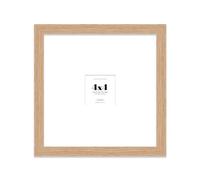 Almost Frameless 4x4 Square Picture Frame, Display Pictures 1x1 With Mat or 4x4 Without Mat, Wall Hanging & Free Standing Photo Frame, Oak, 1 Pack