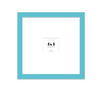 Almost Frameless 4x4 Square Picture Frame, Display Pictures 1x1 With Mat or 4x4 Without Mat, Wall Hanging & Free Standing Photo Frame, Turquoise, 1 Pack