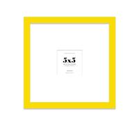 Almost Frameless 5x5 Square Picture Frame, Display Pictures 2x2 With Mat or 5x5 Without Mat, Wall Hanging & Free Standing Photo Frame, Yellow, 1 Pack