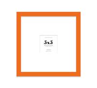 Almost Frameless 5x5 Square Picture Frame, Display Pictures 2x2 With Mat or 5x5 Without Mat, Wall Hanging & Free Standing Photo Frame, Orange, 1 Pack