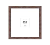 Almost Frameless 5x5 Square Picture Frame, Display Pictures 2x2 With Mat or 5x5 Without Mat, Wall Hanging & Free Standing Photo Frame, Walnut, 1 Pack