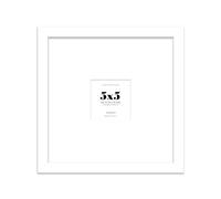 Almost Frameless 5x5 Square Picture Frame, Display Pictures 2x2 With Mat or 5x5 Without Mat, Wall Hanging & Free Standing Photo Frame, White, 1 Pack