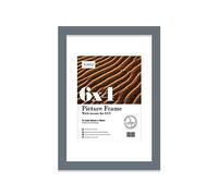 Almost Frameless 6x4 Grey Picture Frame With Mount for 4x3 Print, Poster or Photo Poster, Photo, Artwork, or Print. Thin Edge Slim Frame Portrait and Landscape Display with Wall Hooks