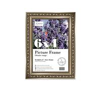Almost Frameless 6x4 Gunmetal Ornate Picture Frame 6"x4"(15.2x10.2cm) Poster, Photo, Artwork, or Print. Elegant Style Portrait and Landscape Display with Wall Hooks
