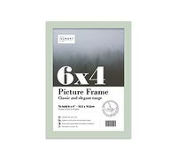 Almost Frameless 6x4 Mint Green Picture Frame 6"x4"(15.2x10.2cm) Poster, Photo, Artwork, or Print. Thin Edge Slim Frame Portrait and Landscape Display with Wall Hooks