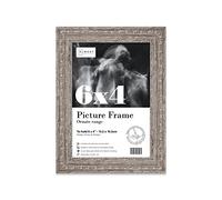 Almost Frameless 6x4 Walnut Ornate Picture Frame 6"x4"(15.2x10.2cm) Poster, Photo, Artwork, or Print. Antique Style Portrait and Landscape Display with Wall Hooks