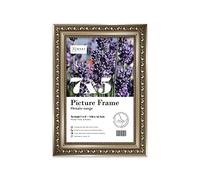 Almost Frameless 7x5 Gunmetal Ornate Picture Frame 7"x5"(17.7x12.7cm) Poster, Photo, Artwork, or Print. Shabby Chic Style Portrait and Landscape Display with Wall Hooks