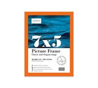 Almost Frameless 7x5 Orange Picture Frame 7"x5"(17.7x12.7cm) Poster, Photo, Artwork, or Print. Thin Edge Slim Frame Portrait and Landscape Display with Wall Hooks