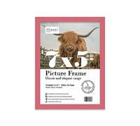 Almost Frameless 7x5 Pink Picture Frame 7"x5"(17.7x12.7cm) Poster, Photo, Artwork, or Print. Thin Edge Slim Frame Portrait and Landscape Display with Wall Hooks