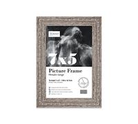Almost Frameless 7x5 Walnut Ornate Picture Frame 7"x5"(17.7x12.7cm) Poster, Photo, Artwork, or Print. Baroque Style Portrait and Landscape Display with Wall Hooks