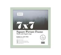 Almost Frameless 7x7 Mint Green Picture Frame 7"x7" (17.8x17.8cm) Poster, Photo, Artwork, or Print. Thin Edge Slim Frame Portrait and Landscape Display with Wall Hooks