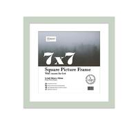 Almost Frameless 7x7 Picture Frame, Display Pictures 6x6 With Mat or 7x7 Without Mat, Wall Hanging & Free Standing Photo Frame, Mint, 1 Pack