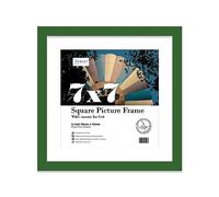Almost Frameless 7x7 Picture Frame, Display Pictures 6x6 With Mat or 7x7 Without Mat, Wall Hanging & Free Standing Photo Frame, Green, 1 Pack