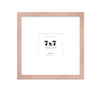 Almost Frameless 7x7 Square Picture Frame, Display Pictures 4x4 With Mat or 7x7 Without Mat, Wall Hanging & Free Standing Photo Frame, Bronze, 1 Pack