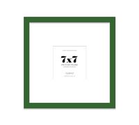Almost Frameless 7x7 Square Picture Frame, Display Pictures 4x4 With Mat or 7x7 Without Mat, Wall Hanging & Free Standing Photo Frame, Green, 1 Pack