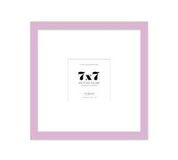 Almost Frameless 7x7 Square Picture Frame, Display Pictures 4x4 With Mat or 7x7 Without Mat, Wall Hanging & Free Standing Photo Frame, Lilac, 1 Pack