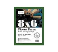 Almost Frameless 8x6 Green Picture Frame 8"x6"(20.3x15.2cm) Poster, Photo, Artwork, or Print. Thin Edge Slim Frame Portrait and Landscape Display with Wall Hooks