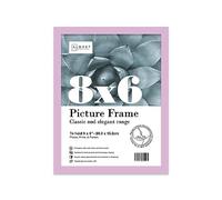 Almost Frameless 8x6 Lilac Picture Frame 8"x6"(20.3x15.2cm) Poster, Photo, Artwork, or Print. Thin Edge Slim Frame Portrait and Landscape Display with Wall Hooks