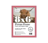 Almost Frameless 8x6 Pink Picture Frame 8"x6"(20.3x15.2cm) Poster, Photo, Artwork, or Print. Thin Edge Slim Frame Portrait and Landscape Display with Wall Hooks
