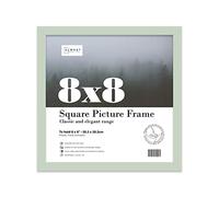 Almost Frameless 8x8 Mint Green Picture Frame 8"x8" (20.3x20.3cm) Poster, Photo, Artwork, or Print. Thin Edge Slim Frame Portrait and Landscape Display with Wall Hooks