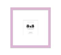 Almost Frameless 8x8 Square Picture Frame, Display Pictures 5x5 With Mat or 8x8 Without Mat, Wall Hanging & Free Standing Photo Frame, Lilac, 1 Pack